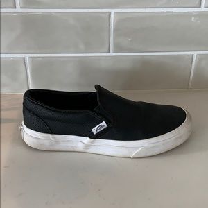 Black leather vans